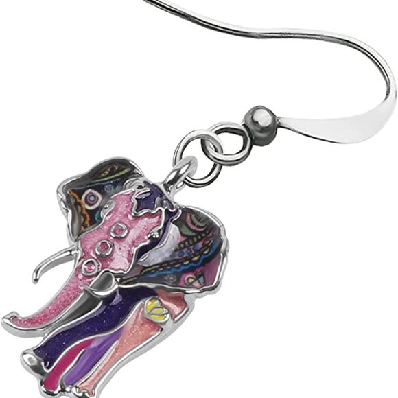 Jewelry Set: NEWEI Enamel Alloy Rhinestone Floral Africa with Chain - Picture 2 of 6